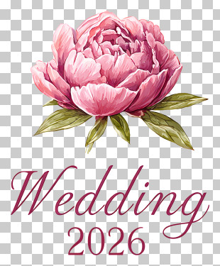 Wedding - Pink Flower Wedding 2026 Illustration PNG
