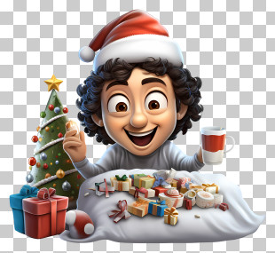 Santa Hat - Joyful Christmas Celebration With Gifts PNG