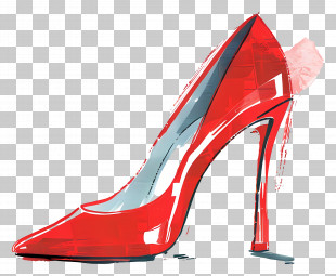 High Heel - Stylish Red High-Heeled Shoe PNG