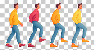 Step-by-Step Walking Sequence PNG