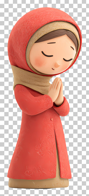 Muslim Woman Praying - Girl In Red Praying PNG