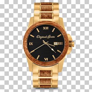 Mahogany Wood Grain Watch Metal PNG