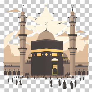 Hajj - Kaaba Illustration Representing Islamic Pilgrimage PNG