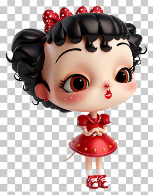 Betty Boop - Cute Cartoon Girl In Red Dress PNG