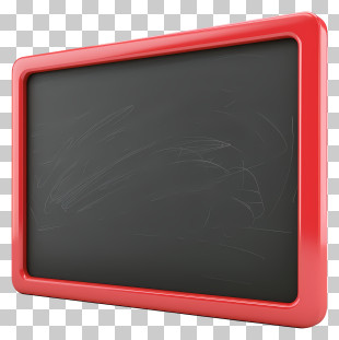 Empty Blackboard - Red-Framed Blackboard For Learning PNG