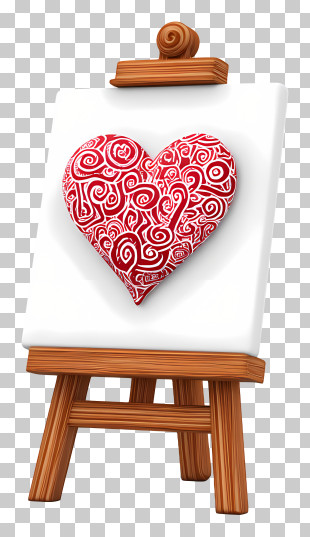 Easel With Heart Canva - Heart Art On Easel PNG