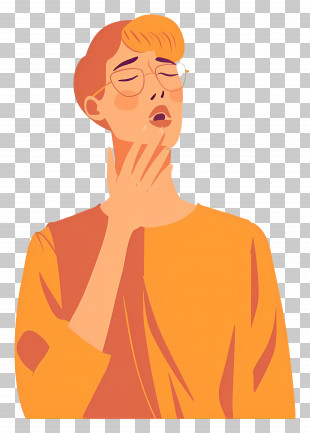 Coughing - Person With Sore Throat Illustration PNG
