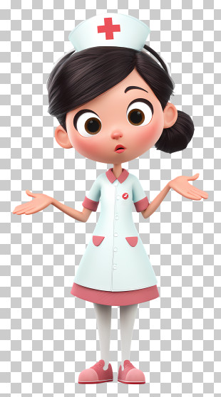 Cartoony Nurse - Nurse In Uniform PNG