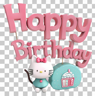 Happy Birthday - Hello Kitty Happy Birthday Design PNG