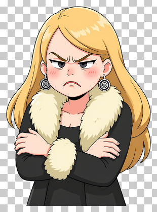 Pokemon Cynthia - Sassy Blonde With Fur Coat PNG