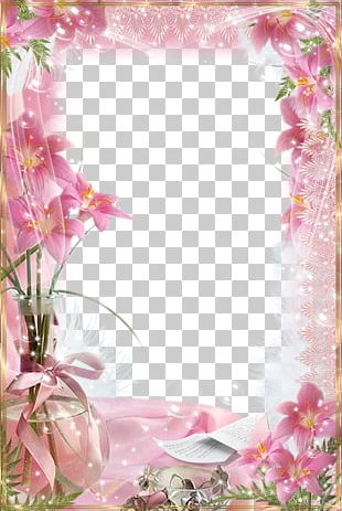 Pink Flowers Border Material PNG, Clipart, Border, Circle, Creative ...