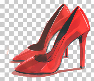 High Heel - Stylish Red High Heels Shoes Illustration PNG