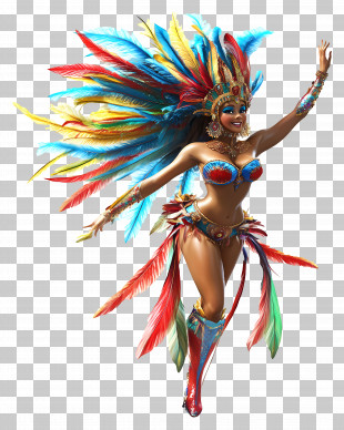 Rio Carnival - Colorful Carnival Dancer PNG