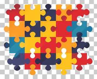 Jigsaw Icon - Colorful Jigsaw Puzzle Pattern Illustration PNG