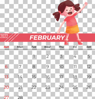 Office Supplies Line Calendar Font Red PNG