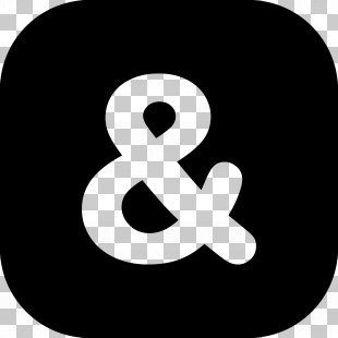 Ampersand Symbol - Ampersand Symbol On Black Square Background PNG