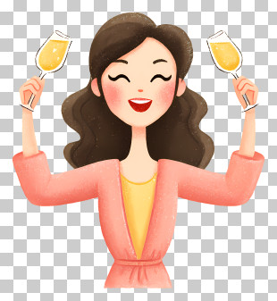 Woman Toasting With Champagne PNG