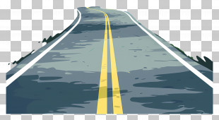 Highway Road With Yellow Lines - Straight Highway Road With Yellow Line Markings PNG