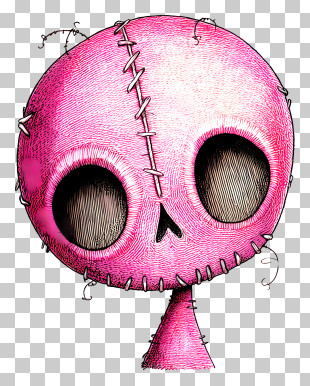 Pink Monster - Pink Stitched Doll With Large Eyes PNG