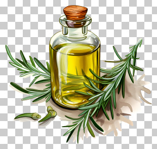 Rosemary Oil - Glass Jar Of Herbal Oil With Rosemary PNG
