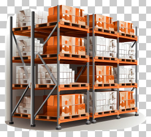 Warehouse Racks - Organized Warehouse Shelves With Boxes PNG