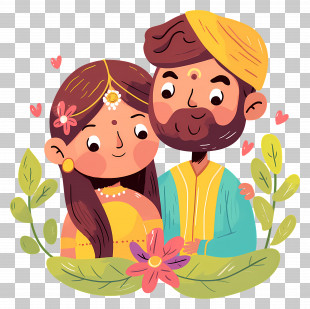 Indian Couple - Couple In Traditional Clothing PNG