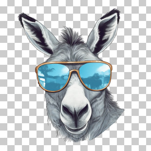 Cool Donkey - Cool Donkey Wearing Sunglasses Illustration PNG