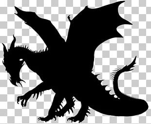 Dragon Silhouette Drawing PNG, Clipart, Artwork, Beak, Bird, Black And ...