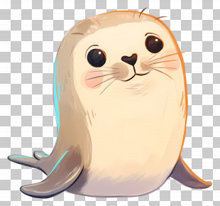 Cute Cartoon Seal - Cute Seal Illustration PNG