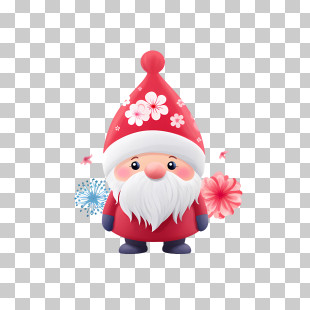 Christmas Gnome - Cheerful Santa Claus Gnome Illustration PNG
