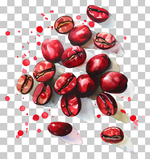Beans - Red Coffee Beans Illustration PNG