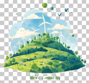 World Environment Day - World Environment Day With Wind Turbines PNG