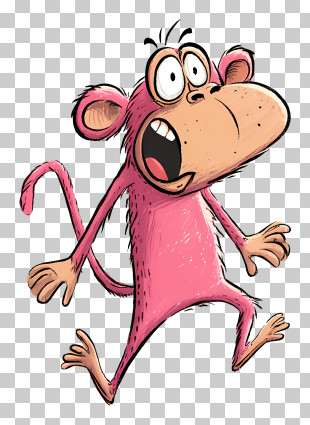 Cartoon Monkey - Surprised Cartoon Monkey PNG