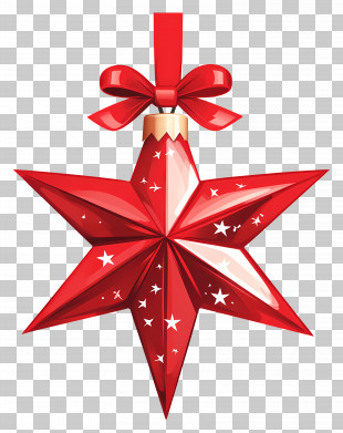 Christmas Star - Red Star Ornament Perfect For Christmas PNG