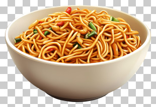 Chow Mein - Bowl Of Noodles With Vegetables PNG