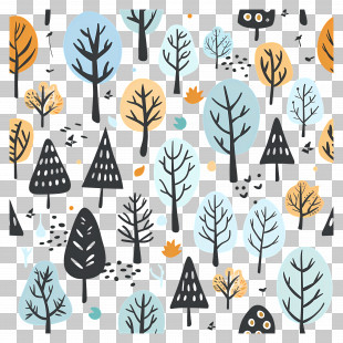 Tree Pattern - Abstract Tree Pattern For Seasonal Decorative Designs PNG