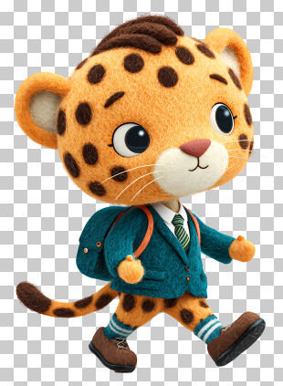 Leopard Going To School - Leopard In Suit With Backpack PNG