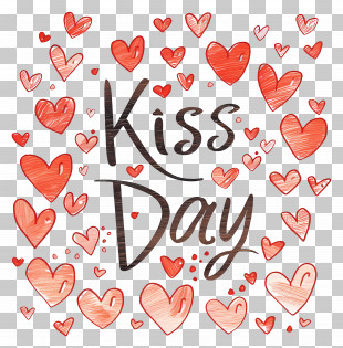 Red Hearts - Kiss Day Design With Hearts PNG