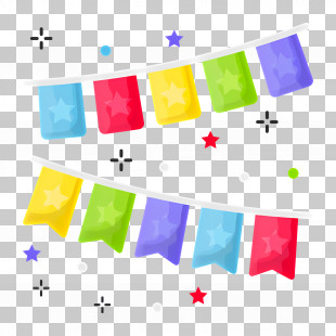 Birthday Bunting - Colorful Party Bunting Decoration Illustration PNG
