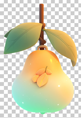 Pear Ornament - Glowing Pastel Pear Ornament PNG