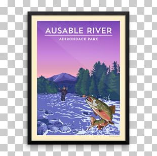 Vintage Adirondack Poster  Ausable River – Pure Adirondacks