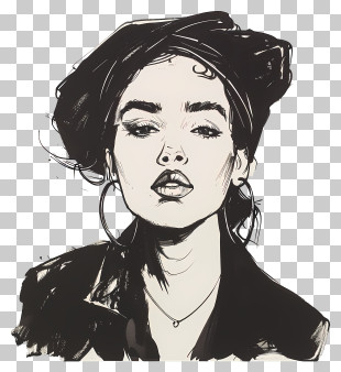 Katy Perry - Black And White Portrait Drawing PNG