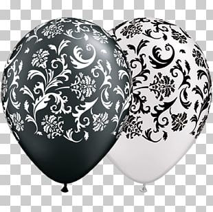 Balloon Damask White Paper Party PNG