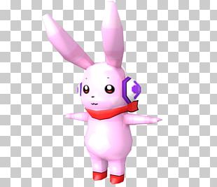 Easter Bunny Pink M Figurine Animated Cartoon PNG