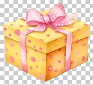 Gift Box - Bright Gift Box With Bow Ribbon Design PNG