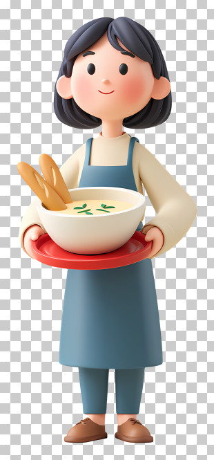 Woman Holding Bowl Of Soup - Woman Serving A Bowl Of Soup PNG
