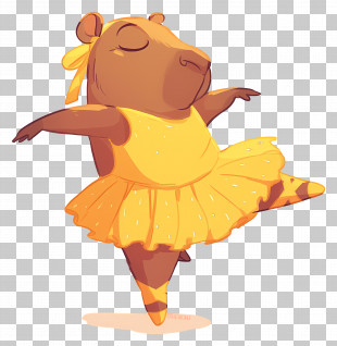 Hippopotamus Dancing - Dancing Capybara In Yellow Dress PNG