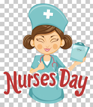 Nurses Day - Nurses Day Artwork With Cartoon Nurse And Celebration Theme PNG