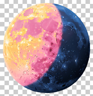 Pastel Moon - Colorful Celestial Moon PNG