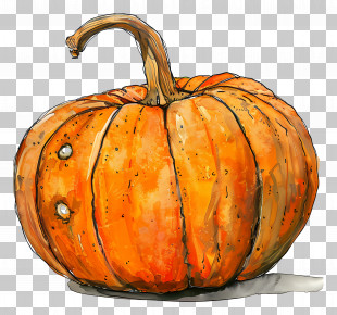 Fall Pumpkin - Rustic Textured Orange Pumpkin Of The Autumn Season PNG